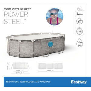 BESTWAY POOL POWER STEEL VISTA 488 X 305 X 107 CM