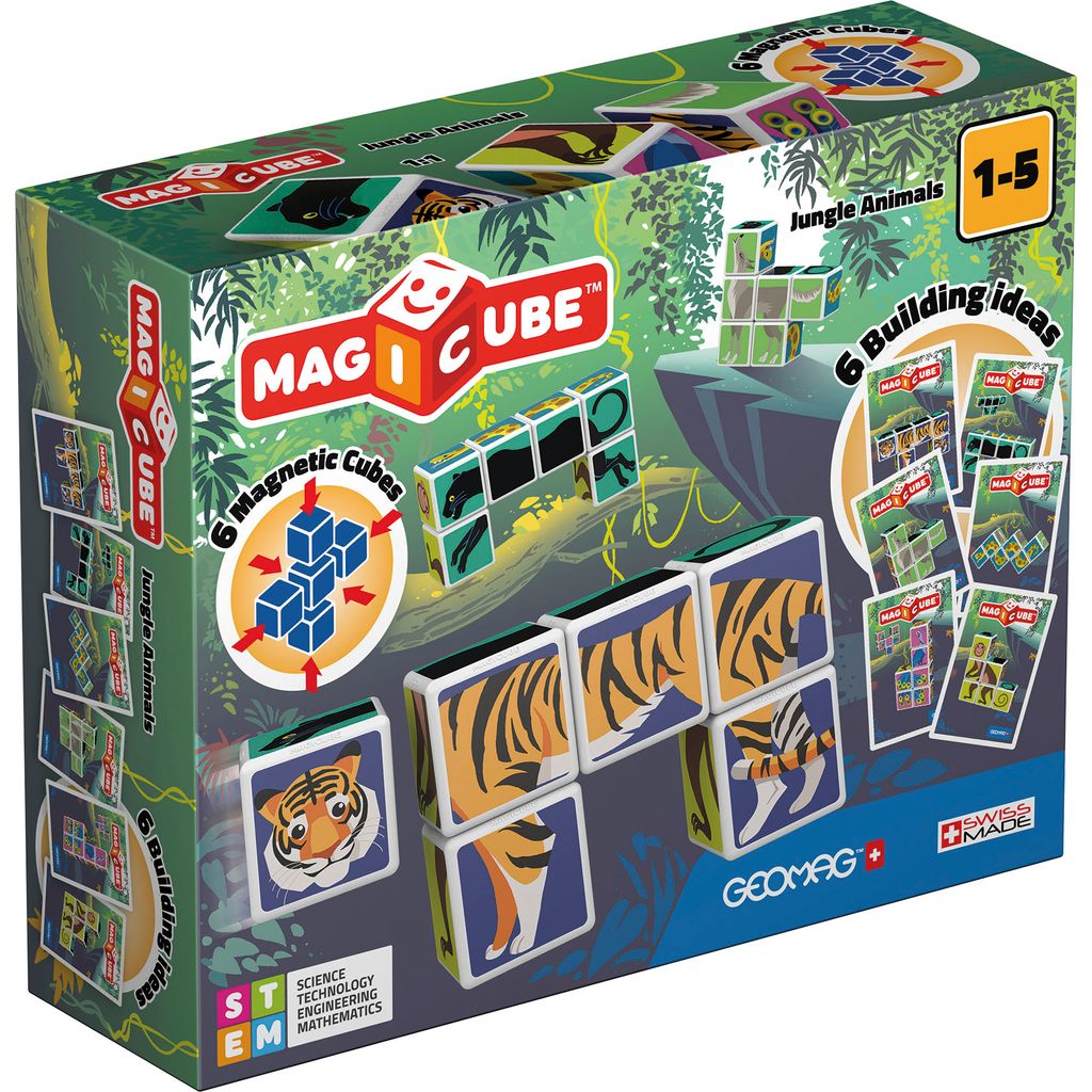 GEOMAG MAGICUBE DJUNGELDJUR  9 DELAR